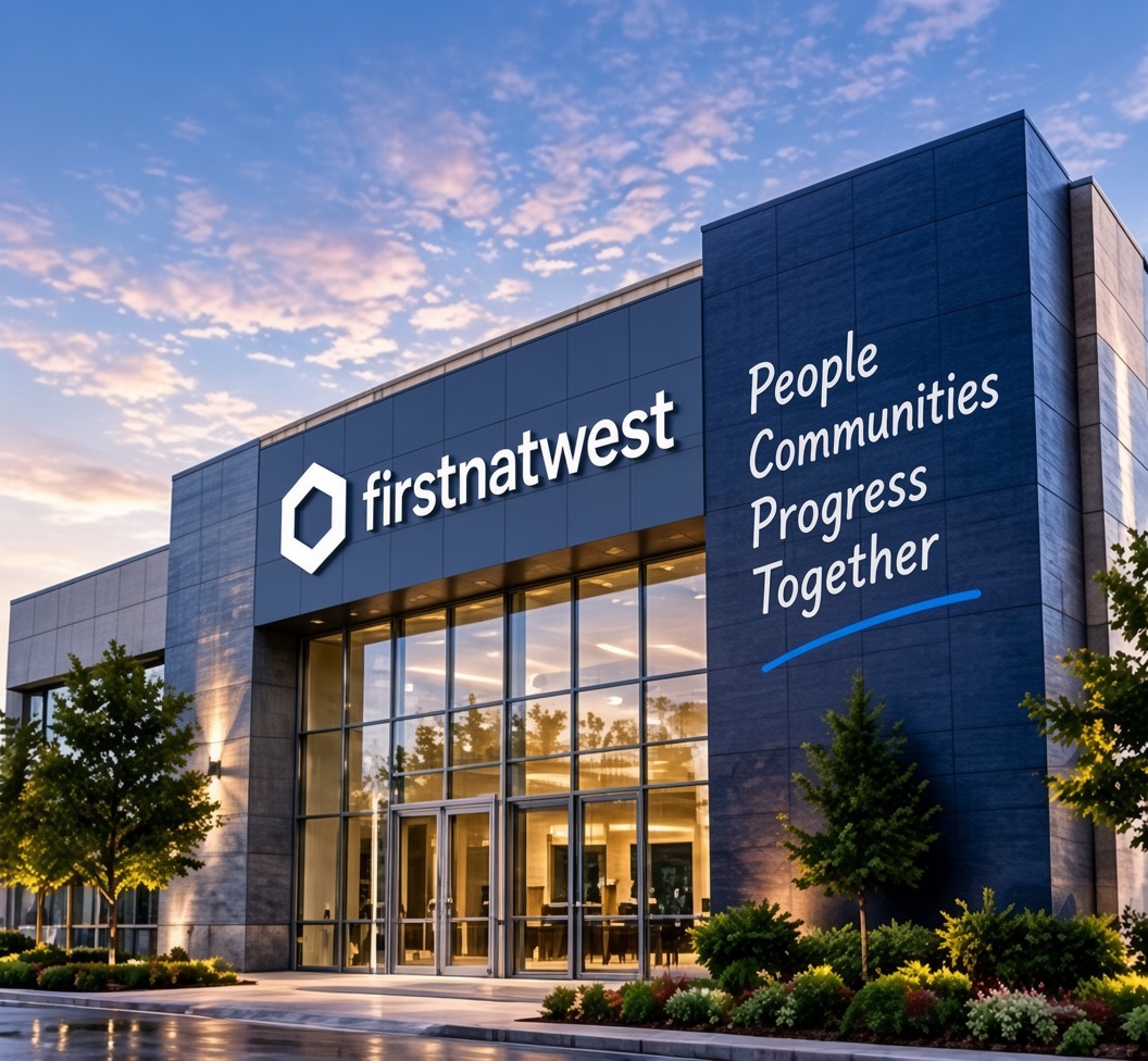 firstnatwest headquarters at sunset